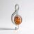 Broche en argent et Ambre baltique couleur cognac (dagen)