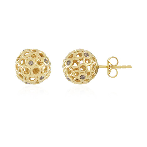 Pendientes en plata con Diamante champán I2 (Ornaments by de Melo)
