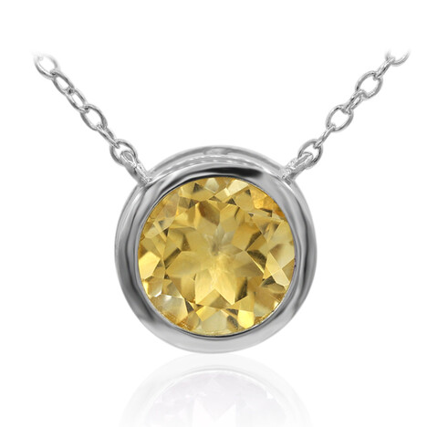 Zilveren halsketting met een citrien