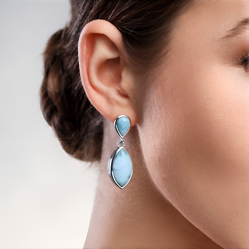Orecchini in argento con Larimar