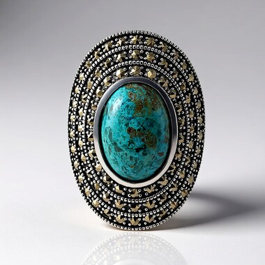 Anillo en plata con Crisocola (Annette classic)