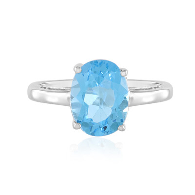 Anello in argento con Topazio Blu Svizzero