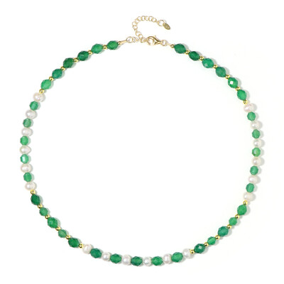 Green Onyx Silver Necklace (Riya)