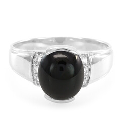 Anello da uomo in argento con Tormalina Nera