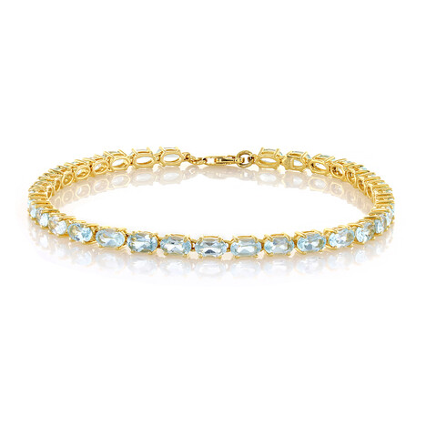 Brazalete en plata con Topacio azul cielo