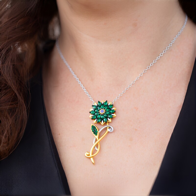 Collier en argent et Emeraude de Zambie (Gems en Vogue)