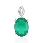 Green Agate Silver Pendant