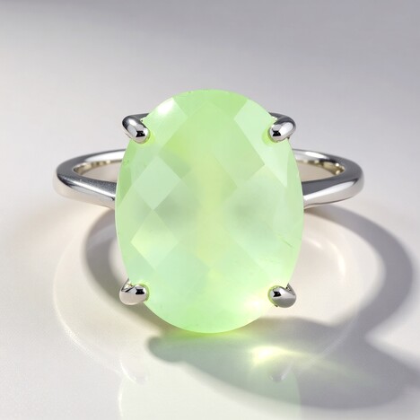 Anello in argento con Prehnite
