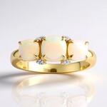 Anello in oro con Opale Bianco Brasiliano