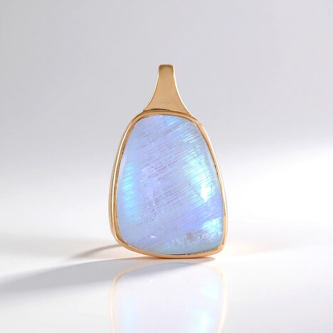 Pendentif en argent et Pierre de lune bleue (KM by Juwelo)