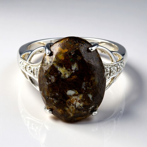 Anello in argento con Quarzo Dinosauro