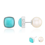 Zilveren oorbellen met Witte zoetwater kweekparels (TPC)