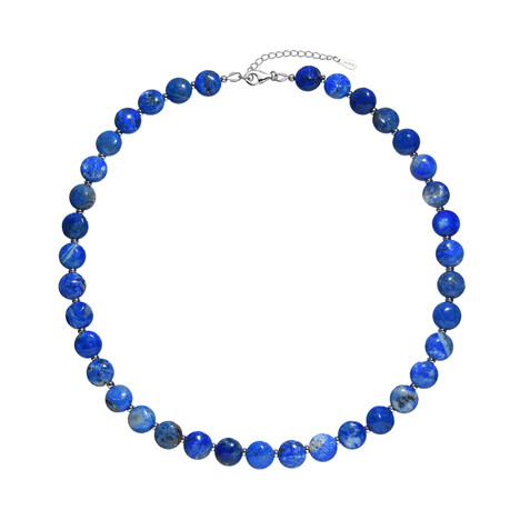 Lapislazuli-Silberhalskette