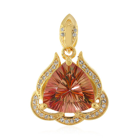 Colgante en plata con Topacio místico durazno