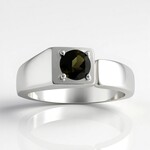 Anello in argento con Tormalina Verde Brasiliana (de Melo Essence)