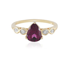 Gouden ring met een magenta granaat