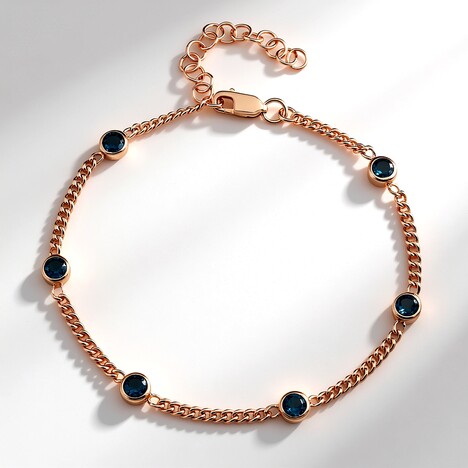 Bracciale in argento con Topazio Blu Londra (Adela Silber)