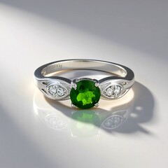 Anello in argento con Diopside Russo