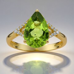 Anello in oro con Peridoto Dashihe  (CIRARI)