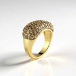 Anello in oro con Diamante Champagne I2 (de Melo Gold)