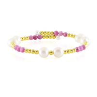 Bracciale in acciaio con Perla d'Acqua Dolce Bianca (Riya)