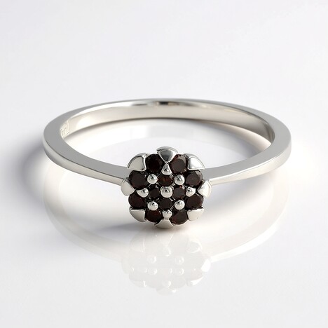 Anello placcato in platino con Diamante Fancy