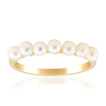 Weiße Süßwasserzuchtperlen-Silberring