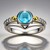 Anello in argento con Acquamarina (Granulieren)