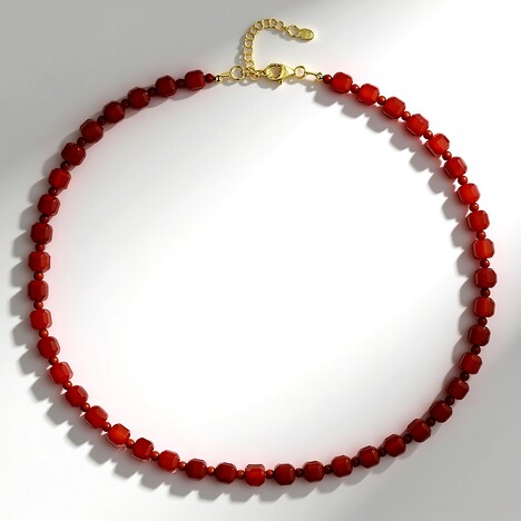 Collana in argento con Onice Rossa