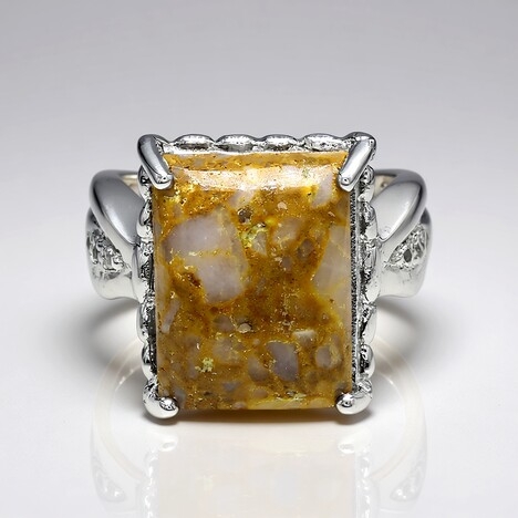 Bague en argent et Quartz Dinosaure