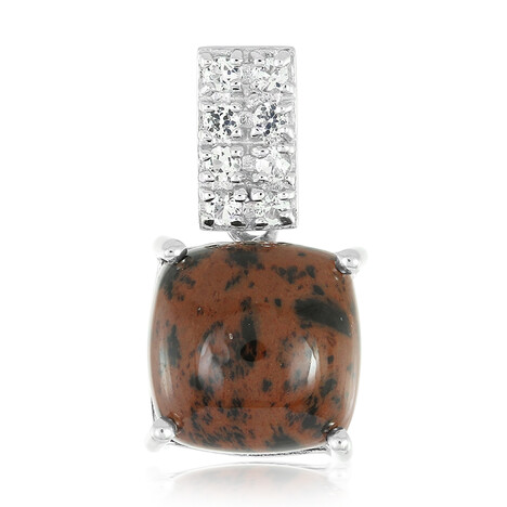 Mahagoni-Obsidian-Silberanhänger