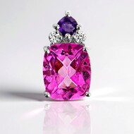 Pendentif en argent et Quartz rose