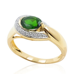 Anillo en oro con Diópsido de Rusia