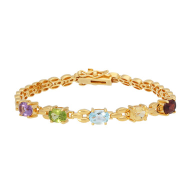 Edelstein-Silberarmband