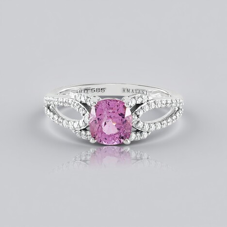 Anello in oro con Spinello Rosa Luc Yen (AMAYANI)