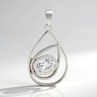 White Kunzite Silver Pendant (Pallanova)