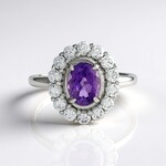 Anello in argento con Ametista Uruguay