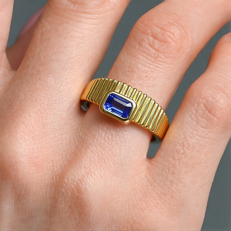 Tansanit-Goldring (de Melo)