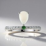 Bague en argent et Opale blanche