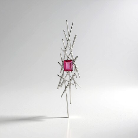 Ciondolo in argento con Topazio Rosa (MONOSONO COLLECTION)
