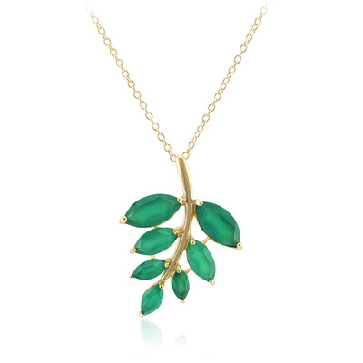 Collar en plata con Ágata verde