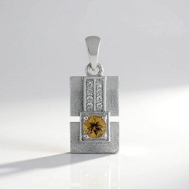 Colgante en plata con Zircón amarillo