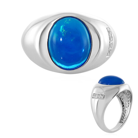 Äthiopischer Blauer Opal-Silberring