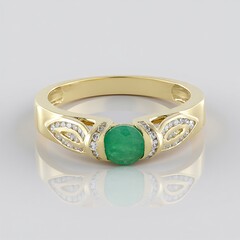 Anello in oro con Smeraldo Brasiliano (de Melo)