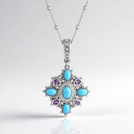 Sleeping Beauty Turquoise Silver Necklace (Dallas Prince Designs)