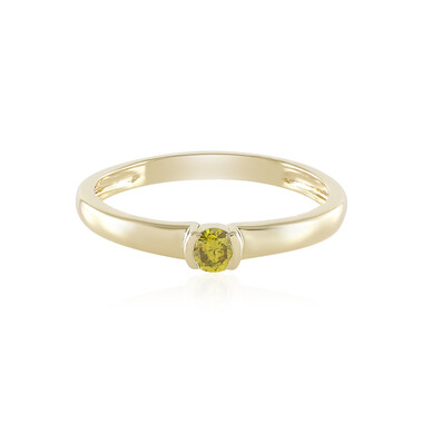 Anello in oro con Diamante Giallo I1