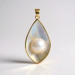 Ciondolo in argento con Perla Mabe (Bali Barong)