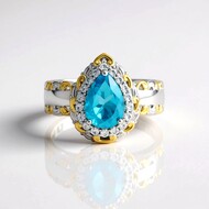 Anello in argento con Topazio Blu Paraiba (Gems en Vogue)