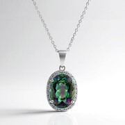 Collana in argento con Quarzo Mistico