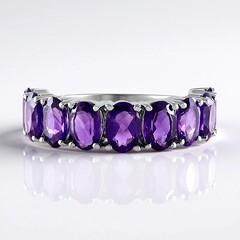 Anello in argento con Ametista Zambiana